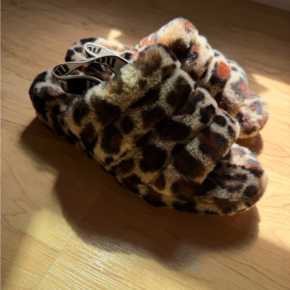 UGG Brown Leopard Print Slippers - image 1